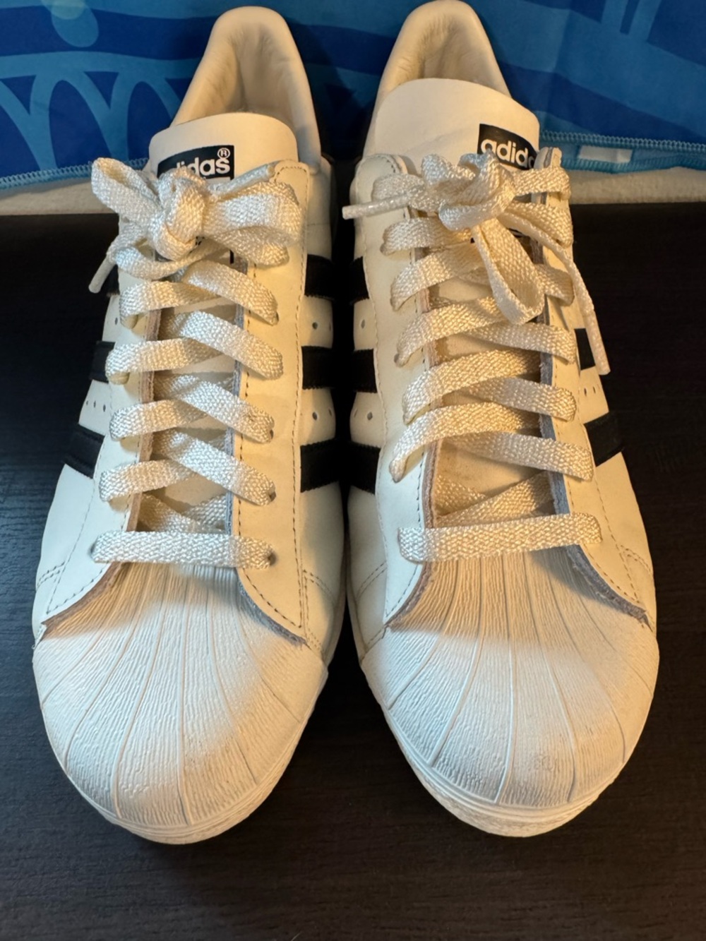 adidas Superstar White Sneakers with Black Three Stripes